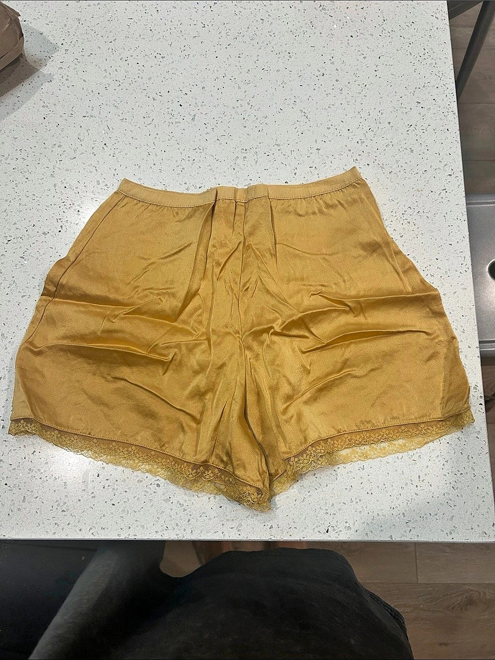 Reformation Fern Silk Short High Waist Shorts Yellow Size 0